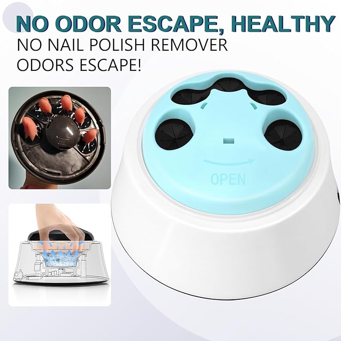 Nail Soaking Bowl Electric Soak off Bowl Manicure Soaker Nail Polish Remover Machine with Color Cuticle Nail Pusher for Gel Polish Acrylic Nails Dip Powder Removal Blue