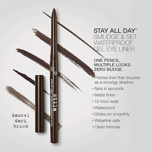 stila Stay All Day® Smudge &amp Set Waterproof Gel Liner | Long-Wear Gel Eyeliner Pencil for Tightlining Waterline &amp Smoky Eye Looks | 12-Hour Wear No Budge &amp Fade-Proof