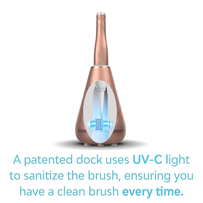 Tao Clean UV Sanitizing Sonic Toothbrush and Cleaning Station Electric Toothbrush Dual Speed Setting Rose Gold