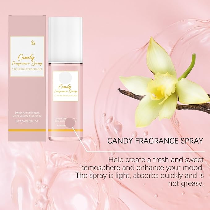 Long-Lasting Candy Scent Body Mist - Refreshing Moisturizing &amp Gentle Fragrance For Daily Use &amp Special Occasions(2PCS)