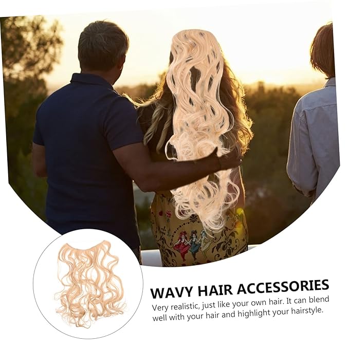 Baluue 4pcs Wavy Hair Extensions for Women Natural Look Clip Hair Pieces Comfortable for Unique Hairstyles Easy to Use
