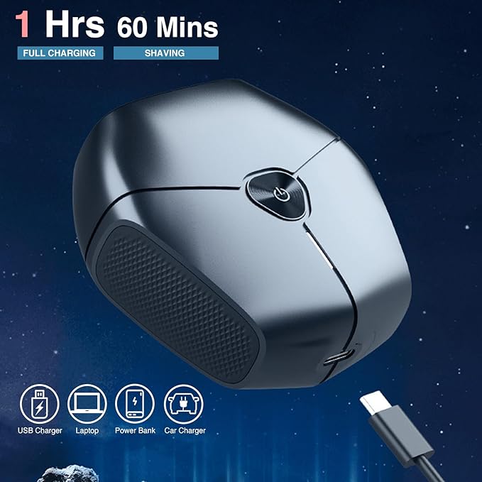 Mini Electric Razor for Men Portable Wet and Dry Shaving Cordless Rechargeable Head Hair Shaver IPX6 Waterproof Floating Shaving Shavers Head with Travel Case