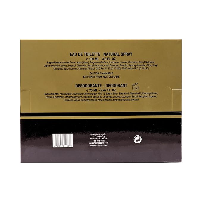 Eau de Toilette and Deodorant Roll-on Gift Set for Men - 100ml EDT &amp 50ml Roll-on Classic Fragrance and Long-lasting Freshness