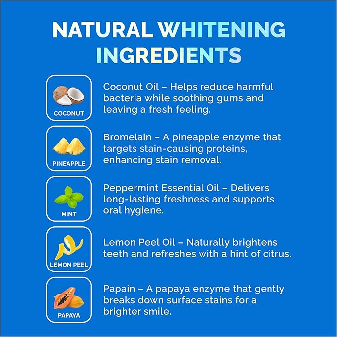 Whitening Strips for Sensitive Teeth 14 Treatments Coconut ? Enamel Safe Peroxide-Free Coconut Teeth Whitening Strips with Natural Enzymes ? Gentle White Stips for Sensitive Gums &amp Daily Oral Ca