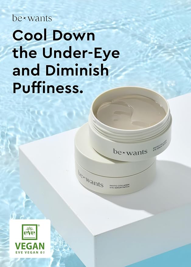 Bewants under eye patches for puffy eyes Korean under eye mask with vegan collagen and 71.9% bamboo water patches for dark circles and Cooling 120 pieces