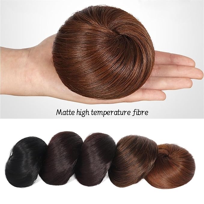 Messy Hair Bun Synthetic Hair Bun Straight Chignon for Women Girls Clip in Hair Tail Extension Hairpiece Drawstring Ballet Hair Bun Ponytail Extension Ponytail Hairpiece for Daily Wear (Color : 106