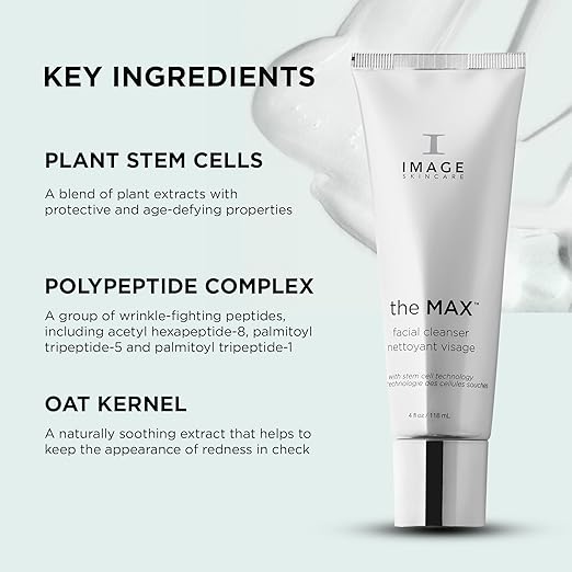 IMAGE Skincare the MAX Facial Cleanser Silky Face Wash with Peptides for Youthful Looking Skin 4 fl oz