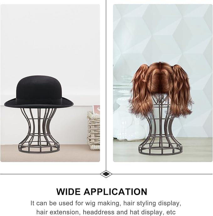 2Pcs Wig Head Stand Display Hat Holder for Women Plastic Mannequin for Wig Making Hair Styling Salon Home Travel and Hairdressing Practice