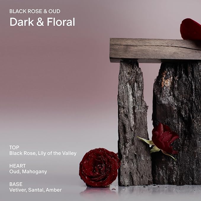 Salt &amp Stone Body Wash with Antioxidants for Deep Moisture | For Women &amp Men Sulfate Paraben &amp Dye Free Leaving Skin Soft and Hydrated | Black Rose &amp Oud 32 fl oz