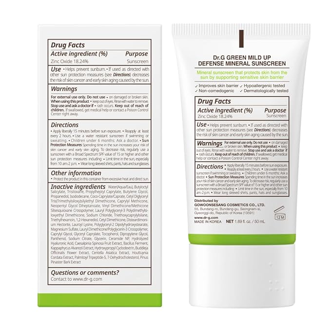 Dr.G Green Mild Up Defense Mineral Sunscreen