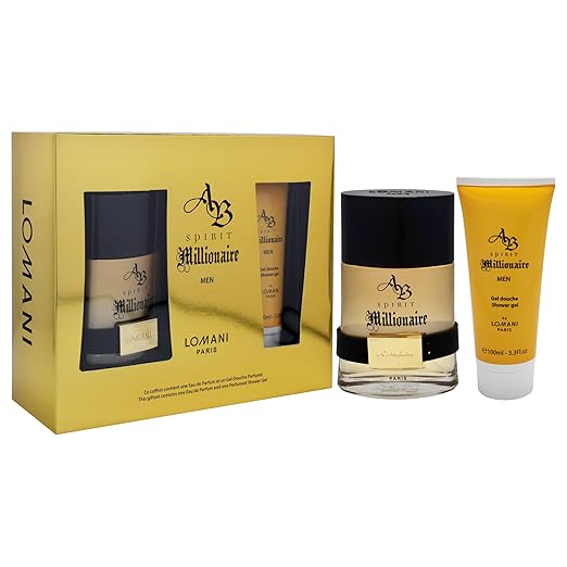 Lomani AB Spirit Millionaire 3.3oz EDP Spray 3.3oz Body Lotion Women 2 Pc Gift Set