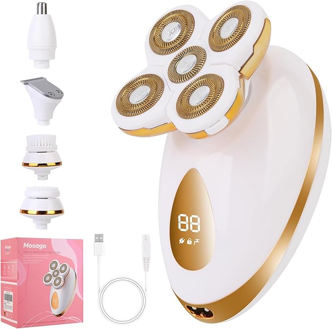 Electric Razors for Women 5 in 1 Painless Rechargeable Dusk Shaver Womens Women's Shavers Everything Lady Leg/Bikini/Face Hair Removal Products Female Wet Dry Shaving Machine