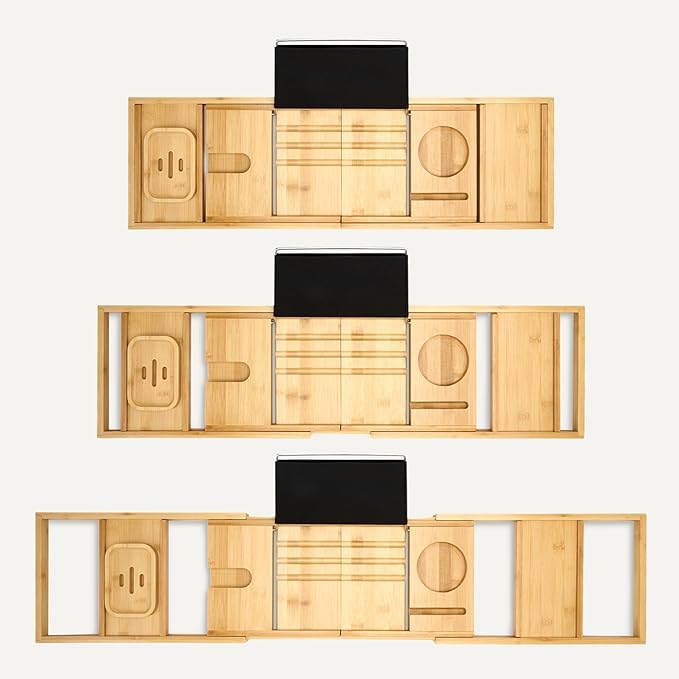 Amazon Basics Expandable Bamboo Bathtub Tray 43 x 1.3 x 1.3