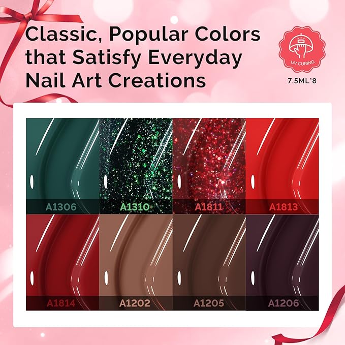 MelodySusie Gel Nail Polish Kit with UV Light P-PLUS30F- Popular Color Gel with Builder and Baser &ampGlossy Top Coat Soak Off Includes Nail Art Tools Nail Art Gift for Women &amp Girls
