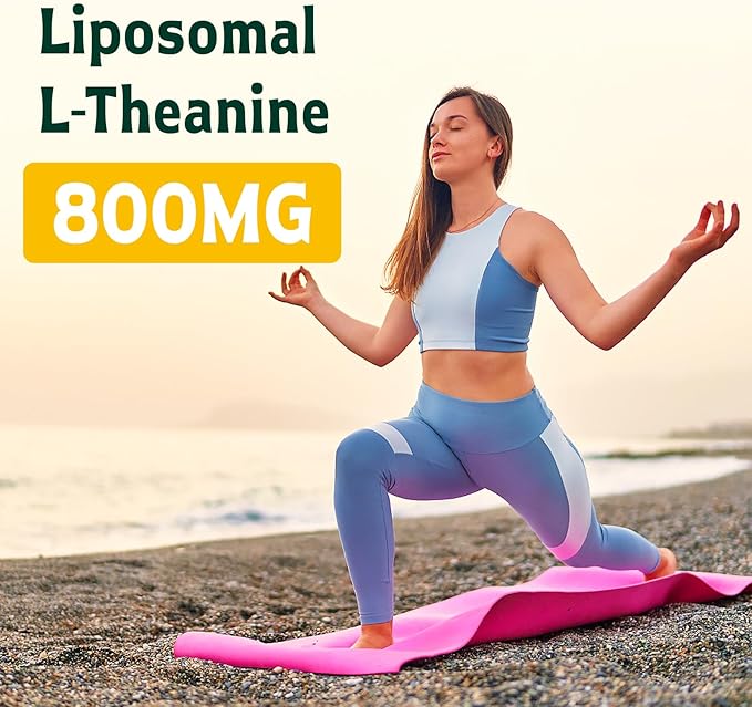 L-Theanine 800mg Supplement with GABA and Magnesium Glycinate - Natural Compound Sleep and Relaxation (120 Softgels)