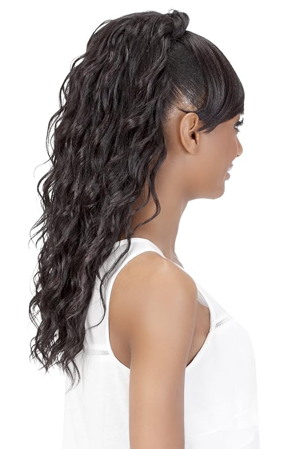Vivica A Fox Hair Collection BP Kennedi Bang N Pony in Color Wig 1B 5.20 Ounce