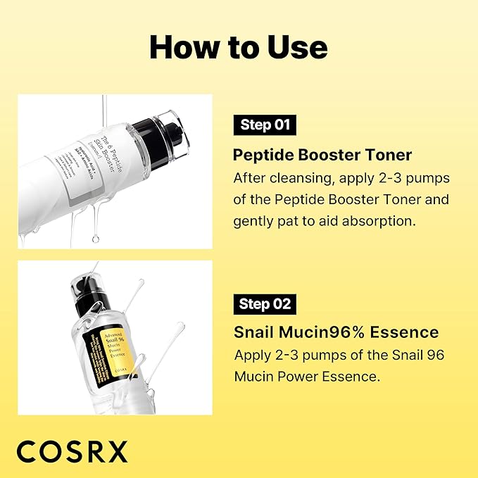 COSRX Snail Mucin 96% Peptide Booster Set - Amazon Exclusive - Korean Skin Care Gift Sets Skin Care Sets for Women Advanced Snail Mucin Serum Face Serum Stocking Stuffers for Women