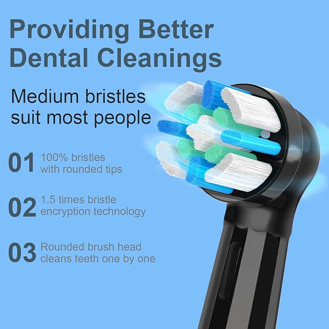 12 Count IO Replacement Heads Compatible with Oral B IO 2/3/4/5/6/7/8/9/10 Series Electric Toothbrushes Medium Softness Brush Heads Compatible with Oral B iO for Teeth and Gums Care (Black)