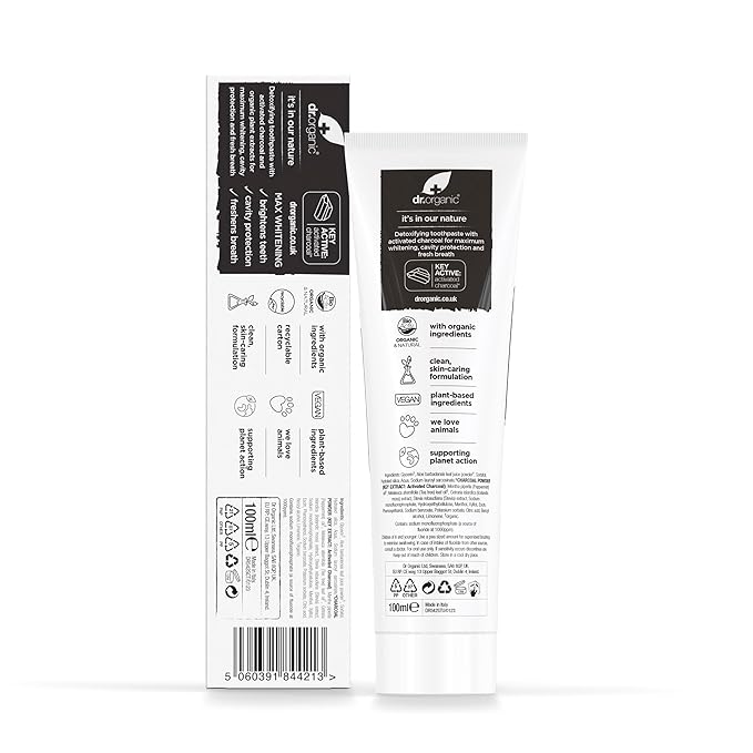 Dr Organic Extra Whitening Charcoal Toothpaste 100ml
