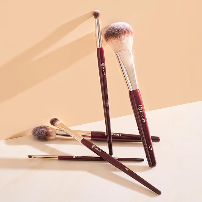 BK BEAUTY - PRECISION BRUSH COLLECTION (5PC) - Professional Makeup Brush Set for Bronzer Blush Contour Powder &amp Eye Makeup | Premium Face Brushes for Flawless Application