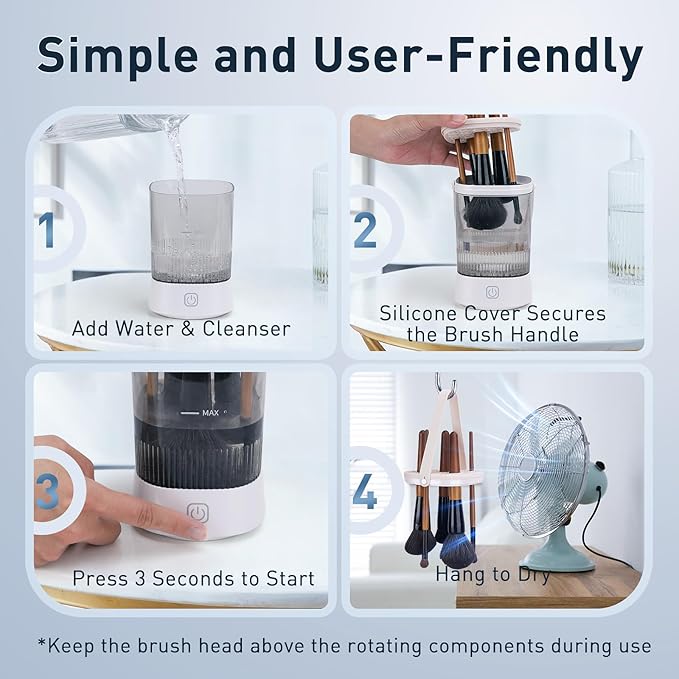 Electric Makeup Brush Cleaner Portable Automatic USB Cosmetic Brushes Cleaner Machine Automatic Makeup Brush Cleaner for Makeup Sponges and Brushes（22）