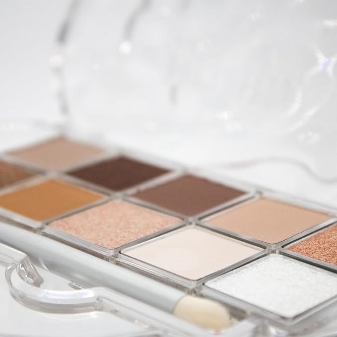 dearcloud Sky/Shadow ? Buttercream Latte ? eye shadow palette makeup with 10 Ultra-Fine Pigments &amp Dual-Ended eyeshadow brush ? Korean beauty eye makeup (Buttercream Latte)