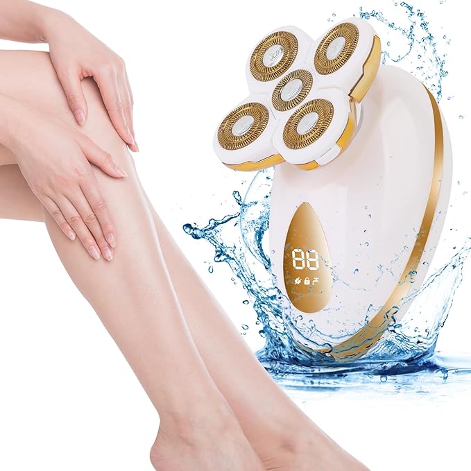 Electric Razors for Women 5 in 1 Painless Rechargeable Dusk Shaver Womens Women's Shavers Everything Lady Leg/Bikini/Face Hair Removal Products Female Wet Dry Shaving Machine