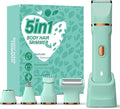 5-in-1 Bikini Trimmer for Women IPX7 Waterproof Electric Razors Shaver Cordless Body Hair Trimmer Facial &amp Pubic Hair Removal Ceramic Blade (Pure Green)