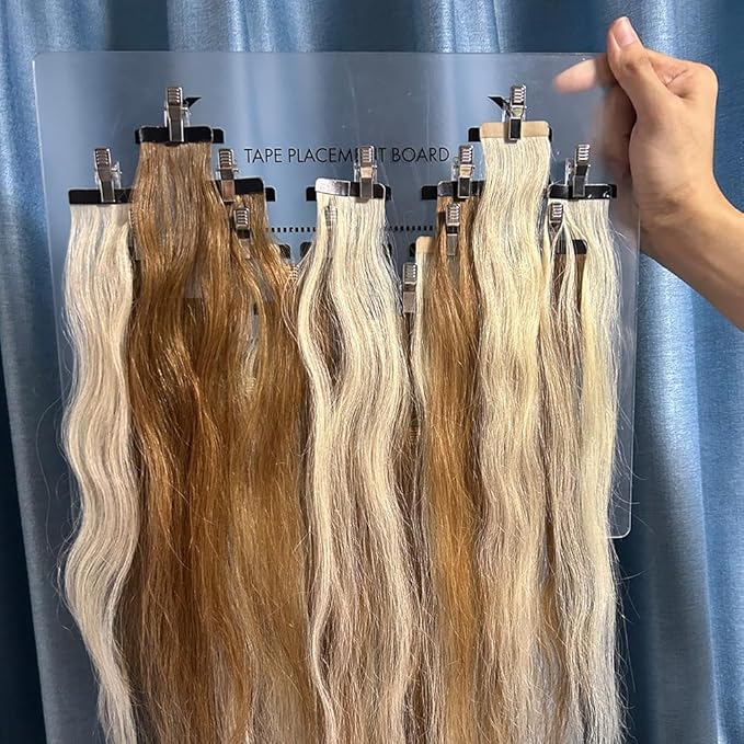 Hair Extension Hanger Carrier Tape in Placement Board Hair Display Holder Rack with Clips hairpin Hair Styling Tool for Tape in Hair Extensions