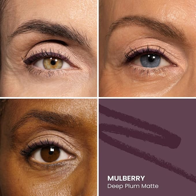 PRIME PROMETICS PrimeEyes Glide Eyeliner for Mature Women ? Waterproof Long-Stay and Mess-Proof ? Gel Creme Texture Discreet Sharpener and Effective Smudger (Mulberry)