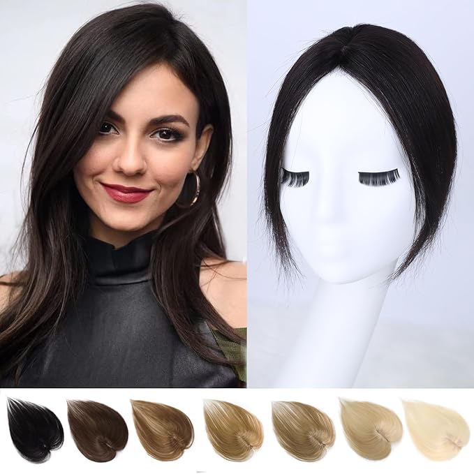 G&ampT Clip in Bangs - 100% Human Hair French Bangs Clip on Hair Pieces for Women Girls Fake Bangs Clip in Hair Extensions Human Hair Wiglets Hairpieces for Thinning Hair 10 Inch (Natural Black)