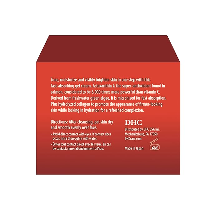 DHC Astaxanthin Collagen All-in-One Gel Brightening Daytime Facial Moisturizer Lightweight Toning Hydrating Absorbs Quickly Collagen Fragrance and Colorant free Ideal for all Skin Types