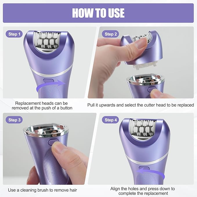 3.0 Women Face Epilator 7-in-1 Rechargeable Facial Hair Remover with LED Battery Display Facial Shaver for Face Eyebrow Nose Trimmer