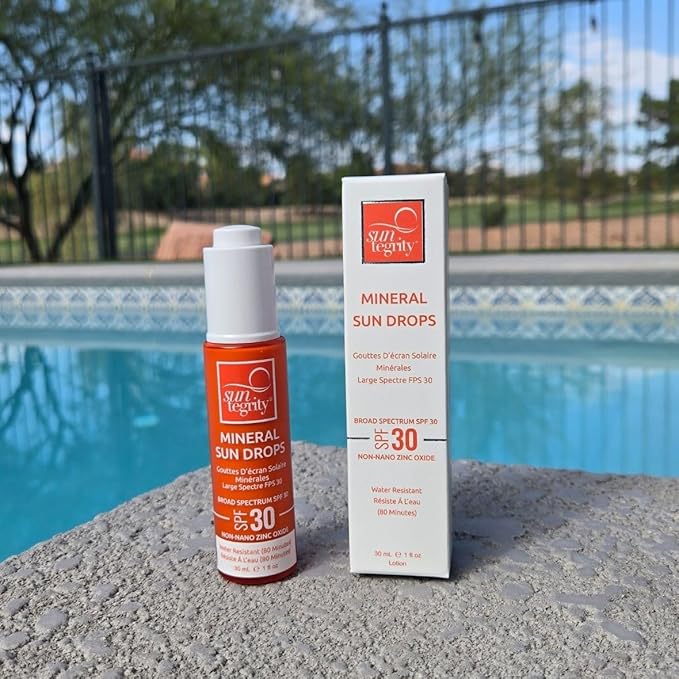 Suntegrity Mineral Sun Drops SPF 30 | Broad Spectrum Zinc Oxide Sunscreen for Face | Vegan Reef-Safe Non-Greasy Daily Sun Protection | Fragrance-Free Lightweight Formula