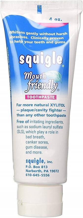 Squigle Enamel Saver Toothpaste (Canker Sore Prevention &amp Treatment) Prevents Cavities Perioral Dermatitis Bad Breath Chapped Lips - 2 Pack