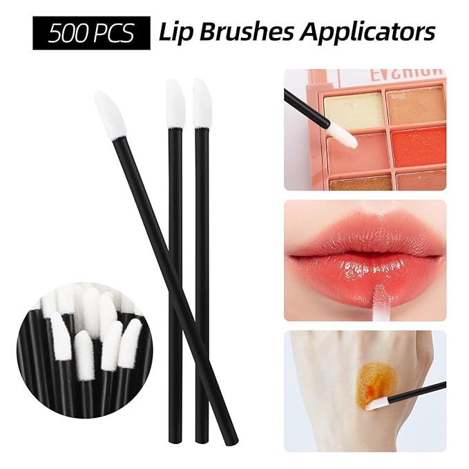 1500 PCS Disposable Mascara Applicators And Lip Applicators And Micro Cotton Swabs 500 Spoolies Mascara Wands 500 Lip Brushes 500 Micro Swabs Colorful Disposable Brushes Makeup Applicator Tool