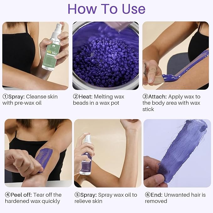 BLITZWAX Brazilian and Bikini Waxing Kit for Women Hard Wax Warmer for Face Legs and Body At Home Hair Removal Kit Beginner Friendly Quick Heating 28 Accessories