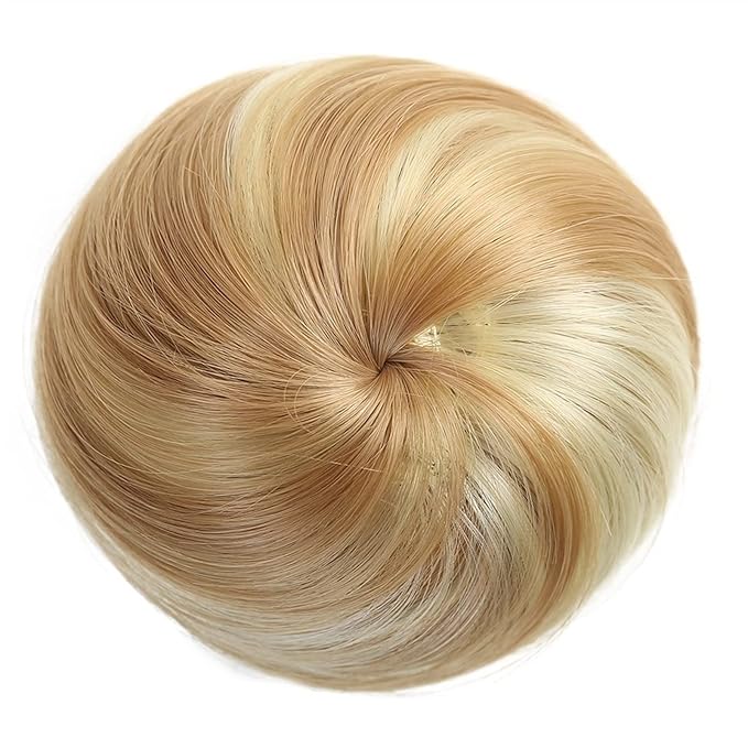 FRANCES Fake Hair Bun Synthetic Hair Bun Donut Bun with Elastic Band Ponytail Extensions Hair Clip Wig Ponytail Headwear for Women Hair Accessories (Color : 105)