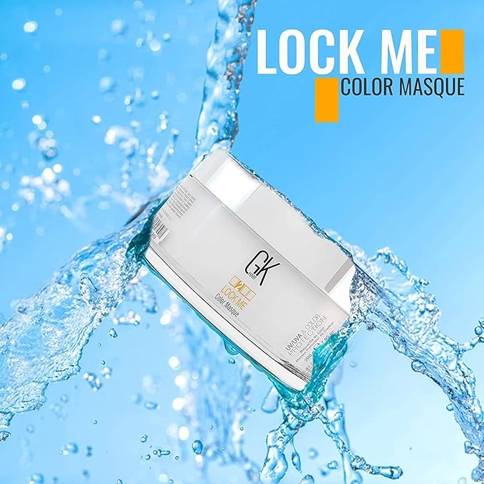 GK HAIR Hair Masque (7.05 Fl Oz/200g) Global Keratin Lock Me Deep Conditioner Mask for Color Protection Against Dull Damaged &amp Weak Hair All Hair Types