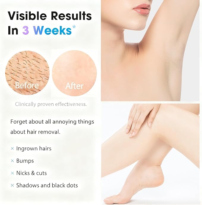 IPL Laser Hair Removal Device for Women &amp Men - at-Home Painless Ultra-Fast Flash Hair Remover 86% Hair Reduction in 4 Weeks High Energy &amp 5 Modes 8 Mins Full Body &amp Bikini Line &amp M