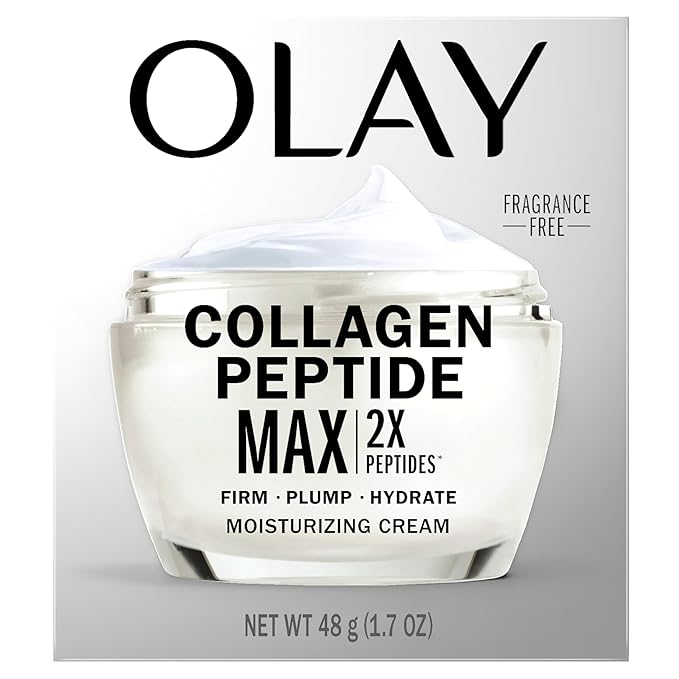 Olay Collagen Peptide Face Moisturizer Firming Cream for Women Fragrance-Free Non-Greasy - Hydrating Anti-Aging Anti-Wrinkle Smoothing of Fine Lines Tightening Skin Care - Niacinamide 1.7 Oz