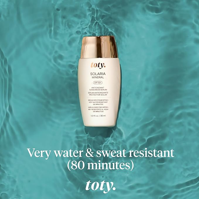 Toty by Sofia Vergara - Solaria Mineral SPF 50+ Antioxidant Sunscreen Serum - Mineral Tinted Face Sunscreen - Broad Spectrum - Universal Tint - Ultra Fluid and water resistant - Tavel size (1 fl Oz)