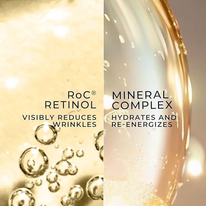 RoC Retinol Correxion Deep Wrinkle Retinol Face Serum with Ascorbic Acid Anti-Aging Treatment for Fine Lines Dark Spots Post Acne Scars 1 Oz (Packaging May Vary)