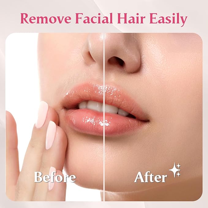 Facial Hair Remover for Women | Dual-Head Face Shaver Electric Hair Removal Device for FaceLip Chin | 2 Replacement Heads Pink-1