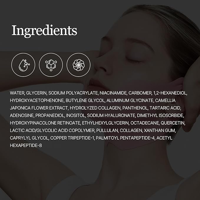 ROUND LAB Camellia Deep Collagen V Lifting Gel Mask 14ea | Double-chin Turkey Neck Instant Face Lifting Mask Cooling and Depuffing Face Toning Belt Firming Sagging Skin Korean Skin Care 10g/0.35oz