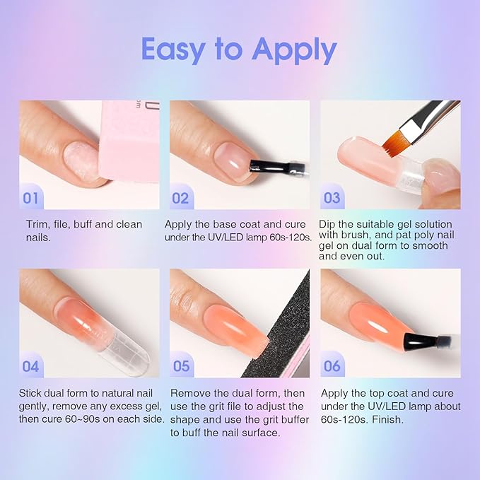 ROSALIND 28 Colors Poly Nail Gel Kit with Mini Lamp Clear Neon Poly Nail Gel Starter Kit for Beginners Halloween All Seasons Classic Colors with Everything