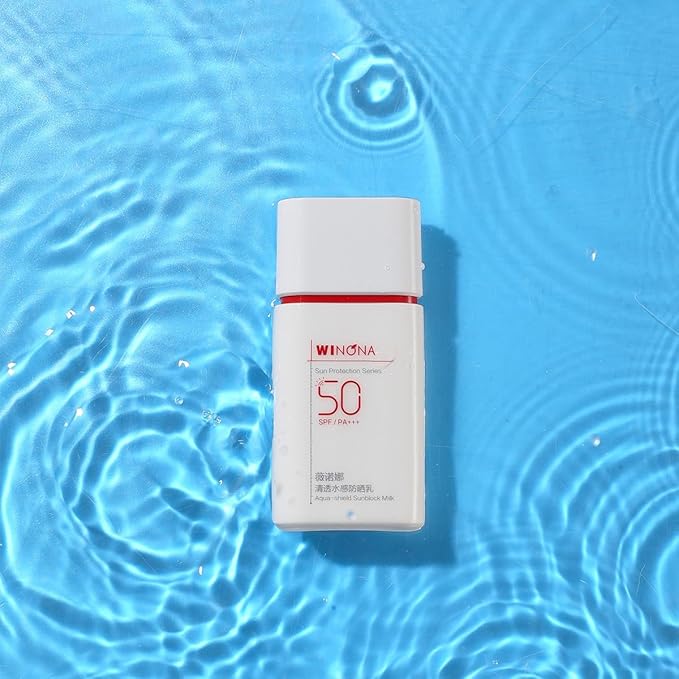 WINONA Sunblock Milk SPF 50+++ Alcohol-Free Face Sunscreen for Sensitive Skin Lightweight &amp Non-Greasy Waterproof Sun Protection 1.76oz