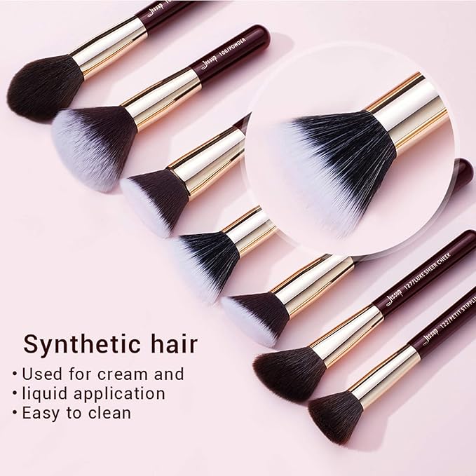 Jessup Makeup Brushes Set Professional 25PCS Premium Natural Powder Foundation Eyeshadow Blending Concealer Blusher Highlight Labeled Brushes T280