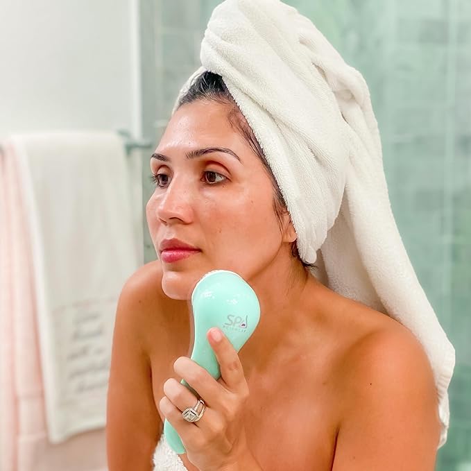 Spa Sciences - NOVA - Sonic Cleansing Brush with Bristles &amp Infusion System ? Anti-Aging Facial Exfoliating Waterproof and USB Rechargeable