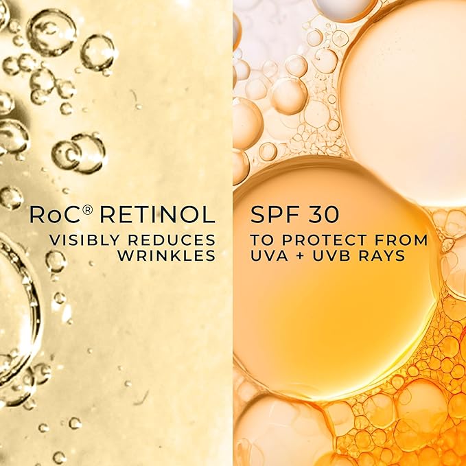 RoC Retinol Correxion Deep Wrinkle Daily Face Moisturizer with Sunscreen SPF 30 for Fine Lines Dark Spots Post-Acne Scars 1 Ounce (Packaging May Vary)